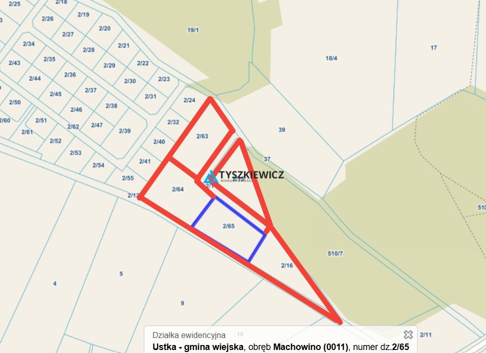 Działki rolne w Machowinie od 3011 m² z warunkami zabudowy Machowino  3 096m2 Foto 1
