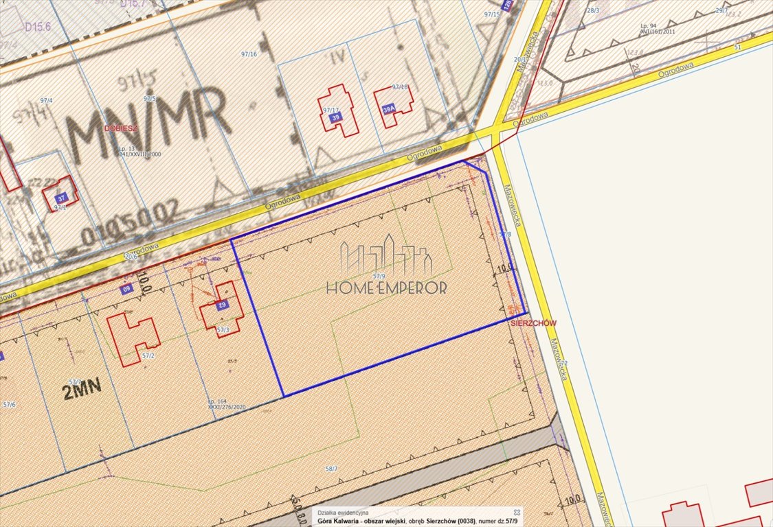 Działka 7 459 m² pod zabudowę jednorodzinną (plan) Sierzchów, Ogrodowa  7 459m2 Foto 1