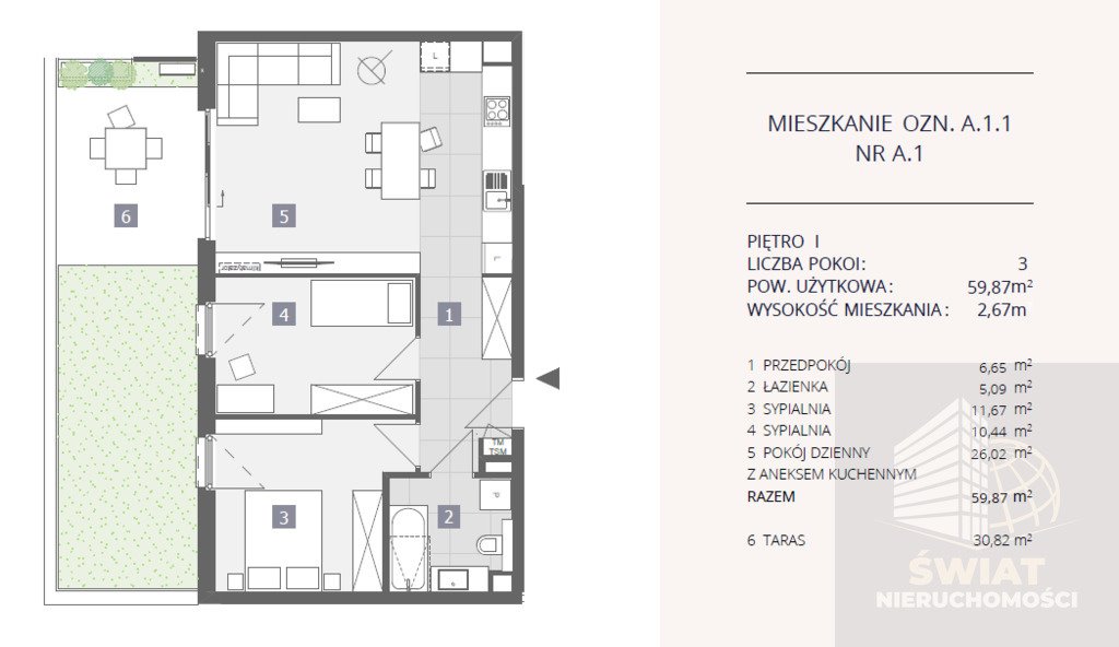 Mieszkanie trzypokojowe na sprzedaż Szczecin, Dąbie, Przestrzenna  60m2 Foto 1