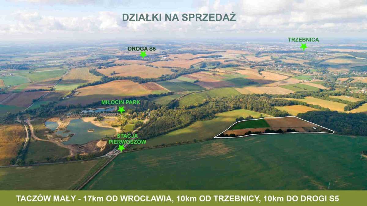 Działka budowlana na sprzedaż Trzebnica, Taczów Mały  1 201m2 Foto 3