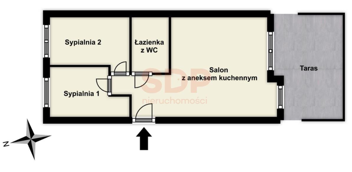 Mieszkanie trzypokojowe na sprzedaż Wrocław, Krzyki, Krzyki, Braterska  56m2 Foto 2