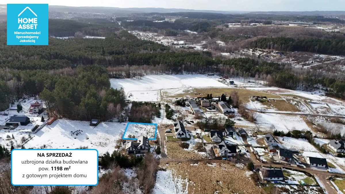 Działka z MPZP i gotowym projektem domu w otoczeniu lasu Gościcino, Gwiezdna  1 198m2 Foto 1