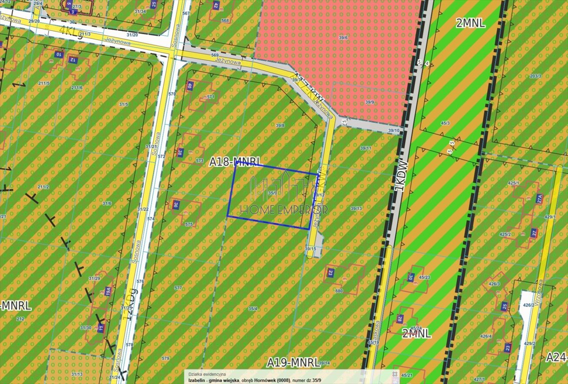 Działka 1485 m² pod zabudowę ekstensywną w Hornówku. Hornówek, Jeżynowa  1 485m2 Foto 1