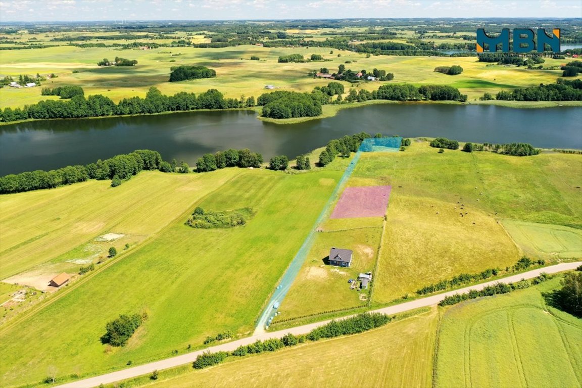 Działka nad jeziorem Buwełno (3027 m²) z widokiem i linią brzegową Miłki, Marcinowa Wola  3 027m2 Foto 1