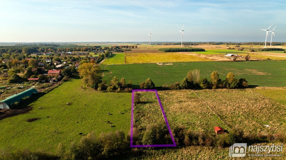 Działka 3065 m² w Sarbii – płaska, ogrodzona, blisko Kołobrzegu Sarbia, Wieś  3 065m2 Foto 1