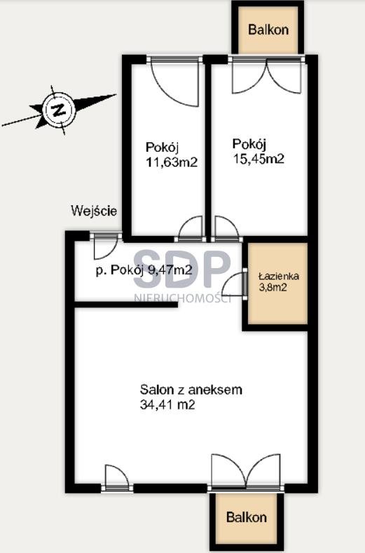 Mieszkanie trzypokojowe na sprzedaż Wrocław, Psie Pole, Poświętne, Kamieńskiego Macieja  75m2 Foto 4