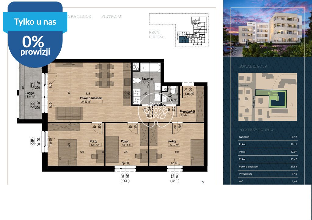 Na sprzedaż przestronne 4-pokojowe mieszkanie 80,85 m² w Fordonie Bydgoszcz, Fordon, Altanowa  81m2 Foto 1