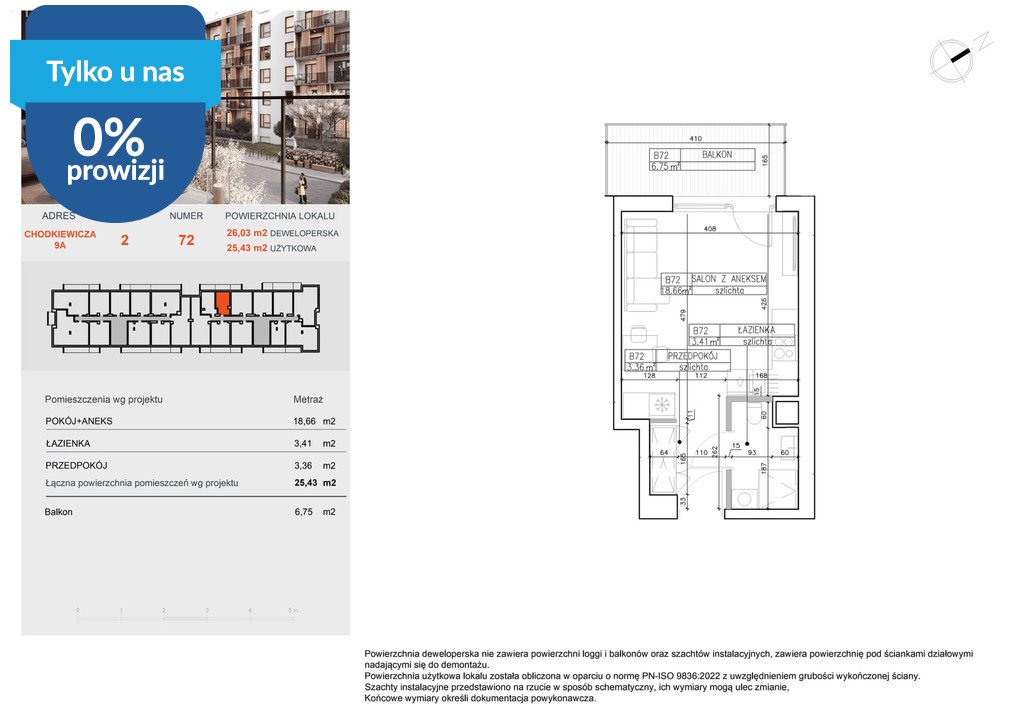 Przestronne 25,43 m² mieszkanie w Bielawach, gotowe do wprowadzenia Bydgoszcz, Bielawy, Jana Karola Chodkiewicza  25m2 Foto 1