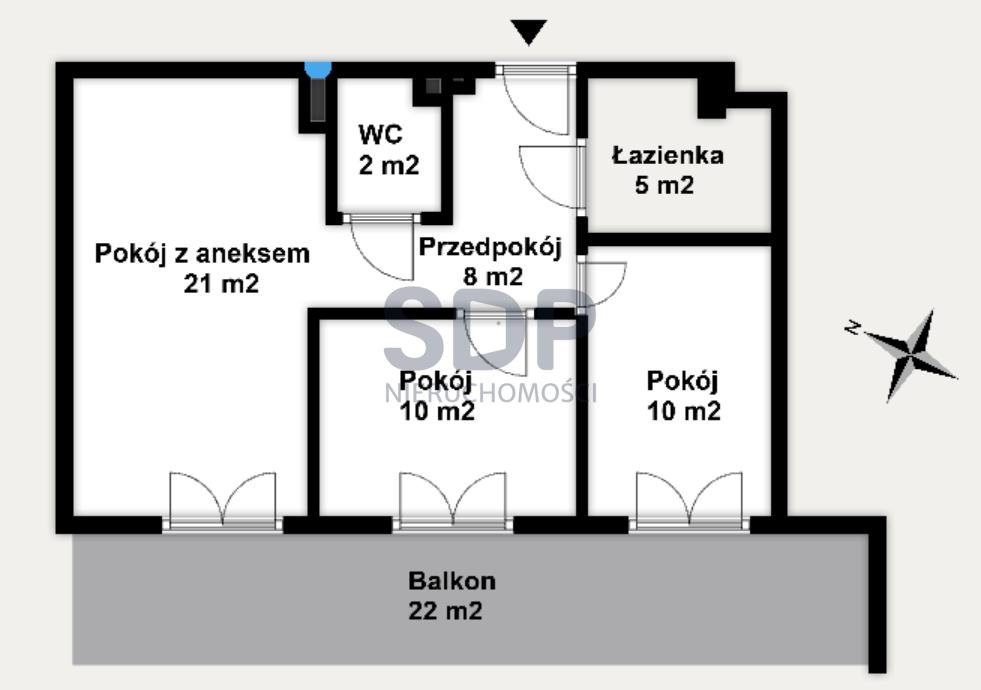 Mieszkanie trzypokojowe na sprzedaż Wrocław, Stare Miasto, Szczepin, Długa  59m2 Foto 2