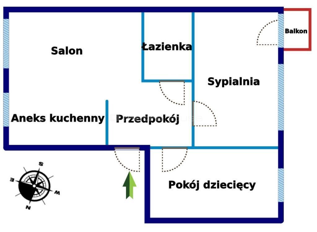 Mieszkanie trzypokojowe na sprzedaż Nowiny, Białe zagłębie  59m2 Foto 13