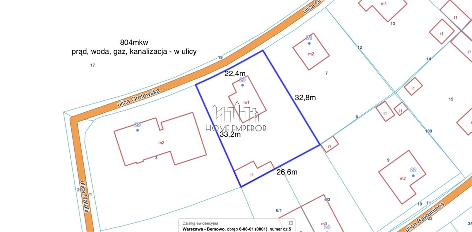 Działka 805 m² w Warszawie - polecam: Warszawa Bemowo Boernerowo: Grotowska