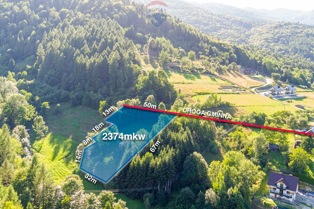 Działka budowlana z widokiem na góry, 2374 m² Tylmanowa  2 374m2 Foto 1