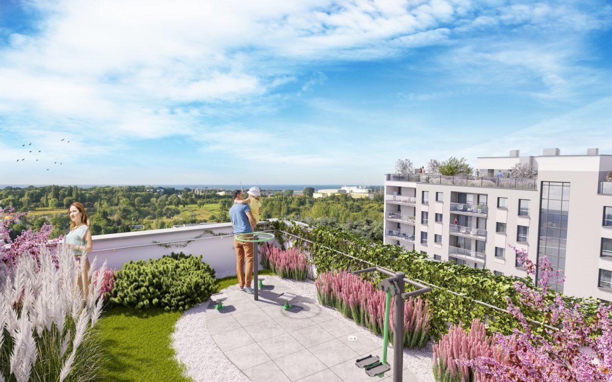 Zapraszam do obejrzenia nowoczesnego 4-pokojowego mieszkania z tarasem i zielonym dachem Gdańsk, Letnica  90m2 Foto 1