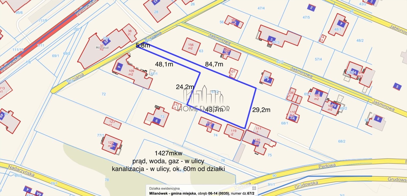 Działka budowlana na sprzedaż Milanówek, Milanówek, Bociania  1 425m2 Foto 1