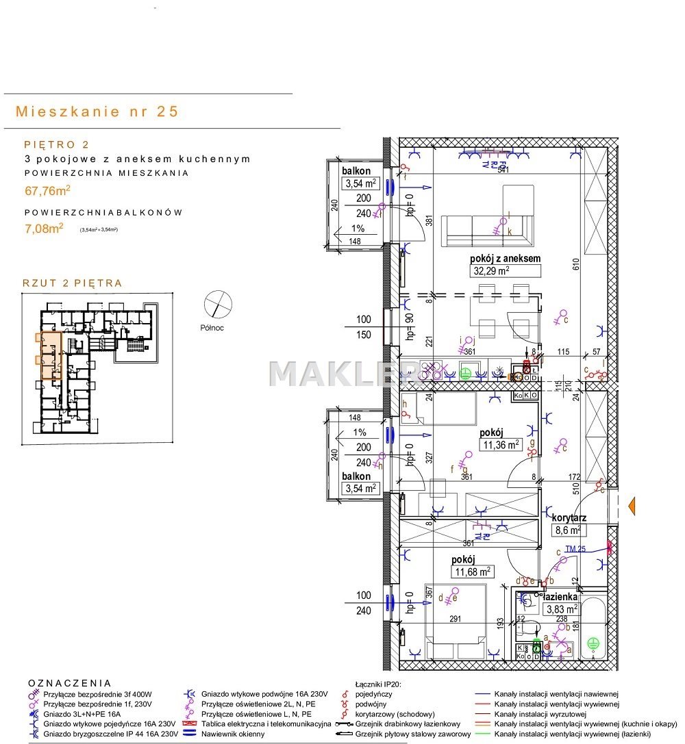 Mieszkanie trzypokojowe na sprzedaż Bydgoszcz, Górzyskowo  69m2 Foto 5