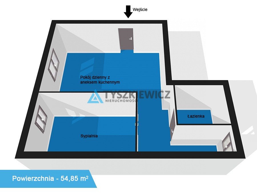Mieszkanie dwupokojowe na sprzedaż Władysławowo, Mikołaja Reja  55m2 Foto 11