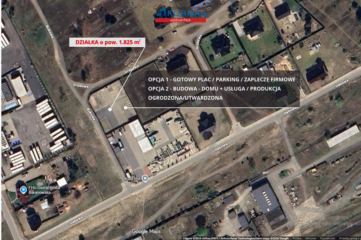 Działka 1825 m² z możliwością zabudowy i funkcji komercyjnych Krzyż Wielkopolski, Krzyż Wielkopolski  1 825m2 Foto 1