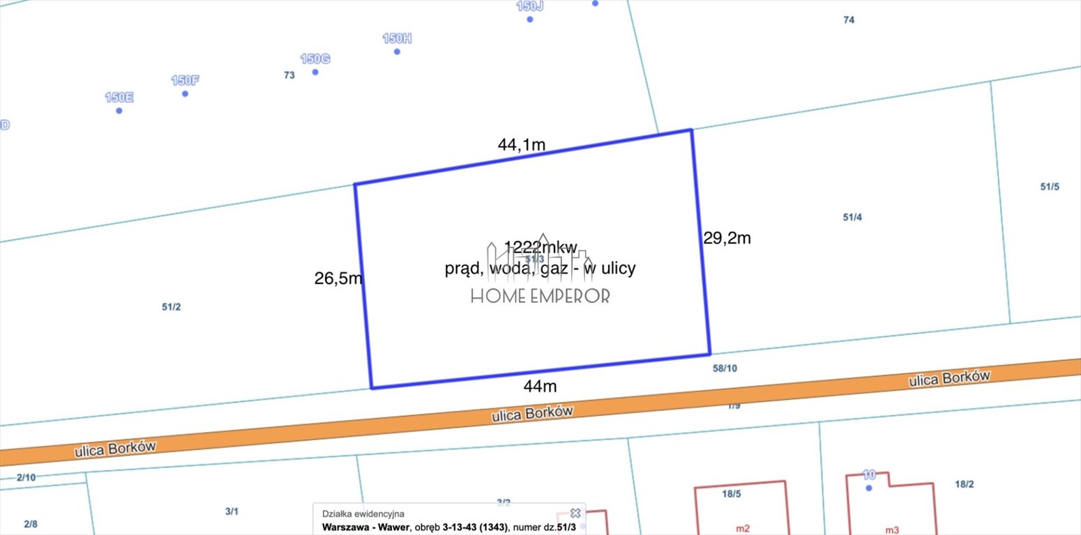Działka budowlana na sprzedaż Warszawa, Wawer, Borków, Borków  1 222m2 Foto 1