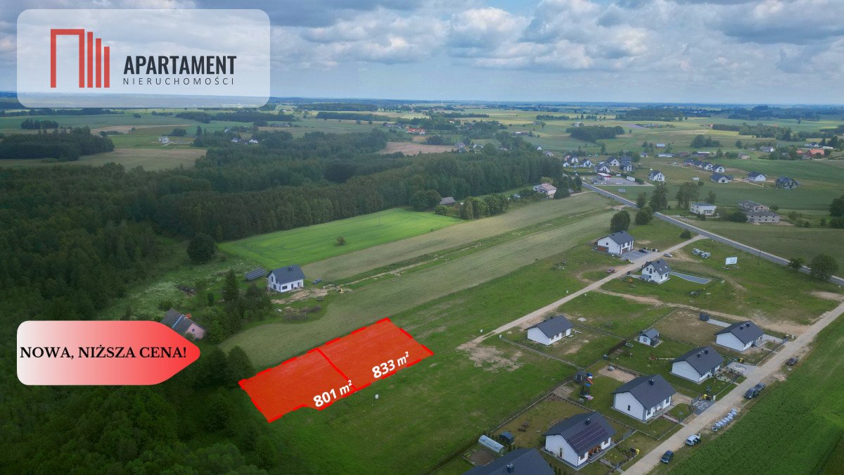 Działki budowlane 801 i 833 m² w Lubichowie z warunkami zabudowy Lubichowo  801m2 Foto 1