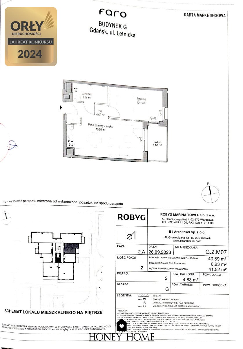 Mieszkanie dwupokojowe na sprzedaż Gdańsk, Letnica, Letnicka  42m2 Foto 2