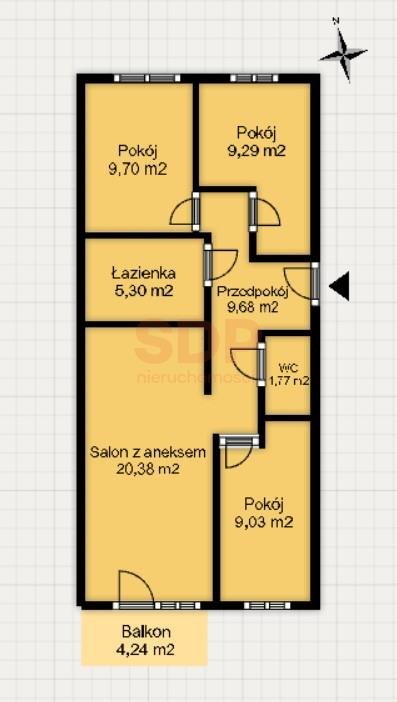 Mieszkanie czteropokojowe  na sprzedaż Wrocław, Krzyki, Krzyki, Braterska  65m2 Foto 2