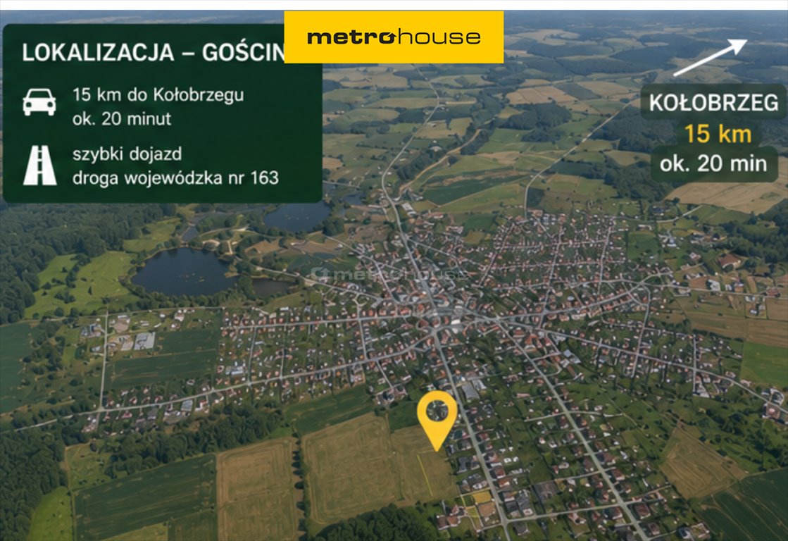 Działka 2500 m² pod dwa domy, media, spokojna okolica Gościno  2 500m2 Foto 1