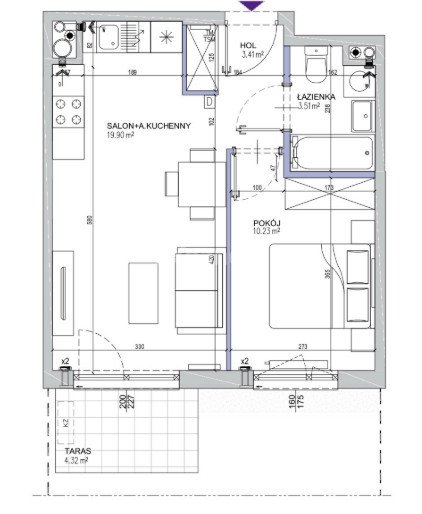 Mieszkanie dwupokojowe na sprzedaż Warszawa  38m2 Foto 1