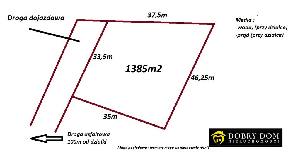 Działka pod dom w Skrybiczach, 1790 m2, media w drodze Skrybicze  1 385m2 Foto 1