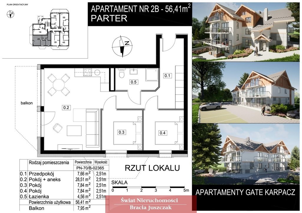 Mieszkanie trzypokojowe na sprzedaż Miłków  56m2 Foto 1