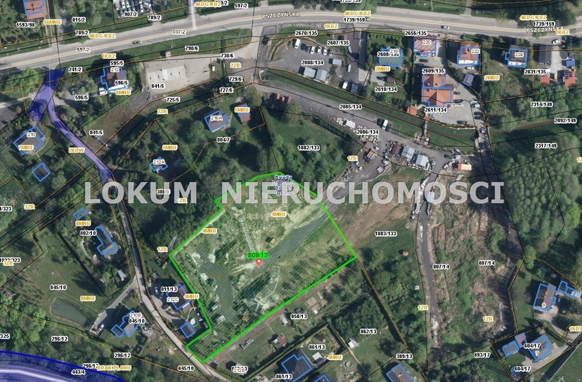 Działka 6 830 m² pod zabudowę i usługi (Bzie Górne) Jastrzębie-Zdrój, Bzie Górne, Pszczyńska  6 830m2 Foto 1