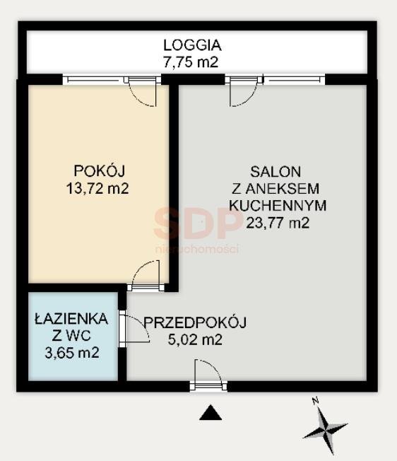 Mieszkanie dwupokojowe na sprzedaż Wrocław, Krzyki, Krzyki, Karkonoska  46m2 Foto 3