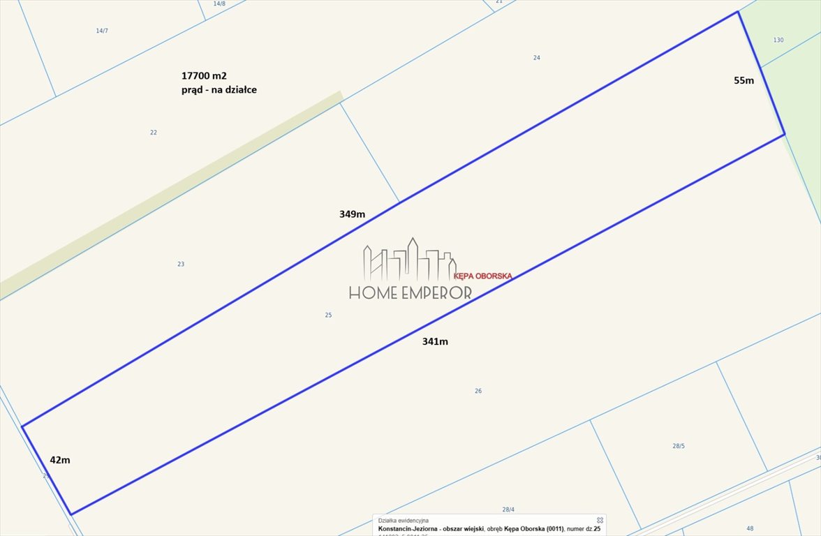 Działka rolna na sprzedaż Kępa Oborska  17 700m2 Foto 1