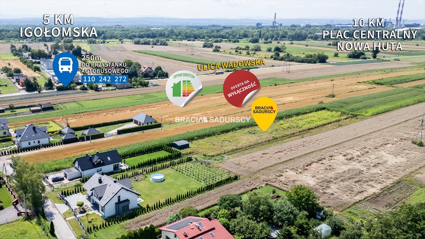 Działka budowlana na sprzedaż Kraków, Wzgórza Krzesławickie, Wadów, Wadowska  1 350m2 Foto 2