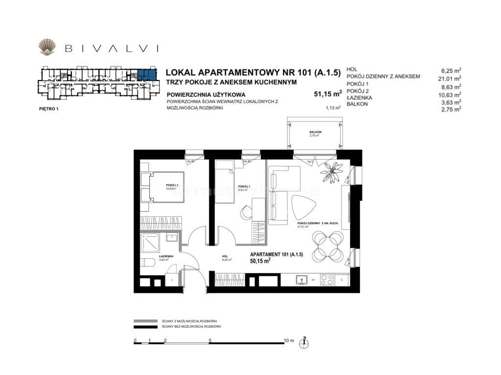 Mieszkanie trzypokojowe na sprzedaż Kołobrzeg, Rafińskiego  50m2 Foto 17