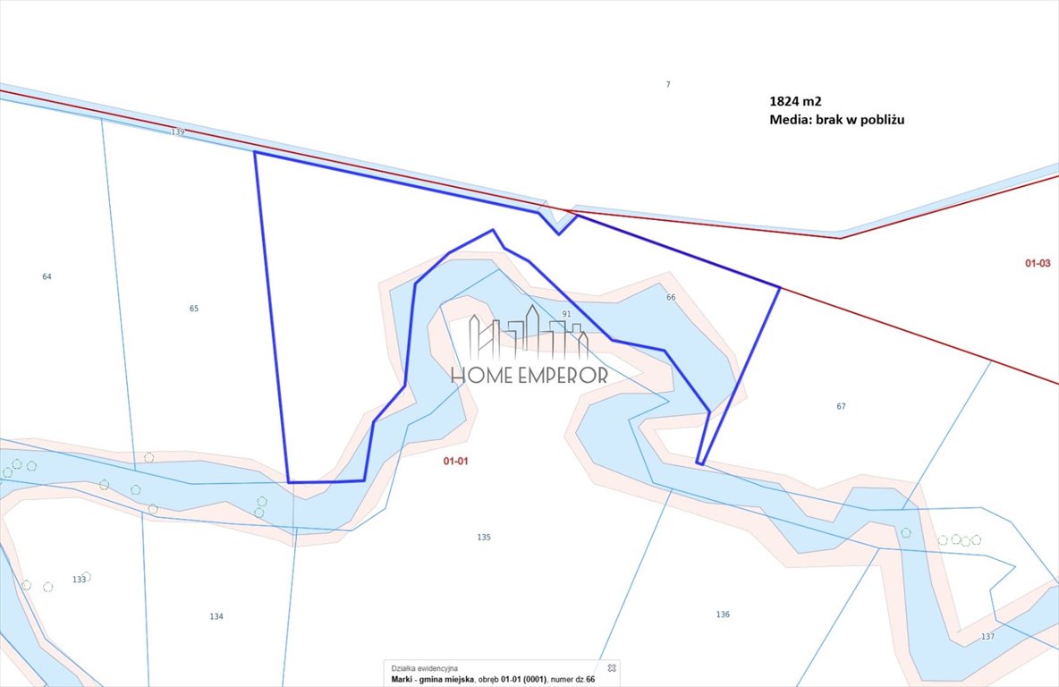 Działka 1824 m² w Markach, strefa ochrony rzeki - polecam! Marki, Długa  1 824m2 Foto 1