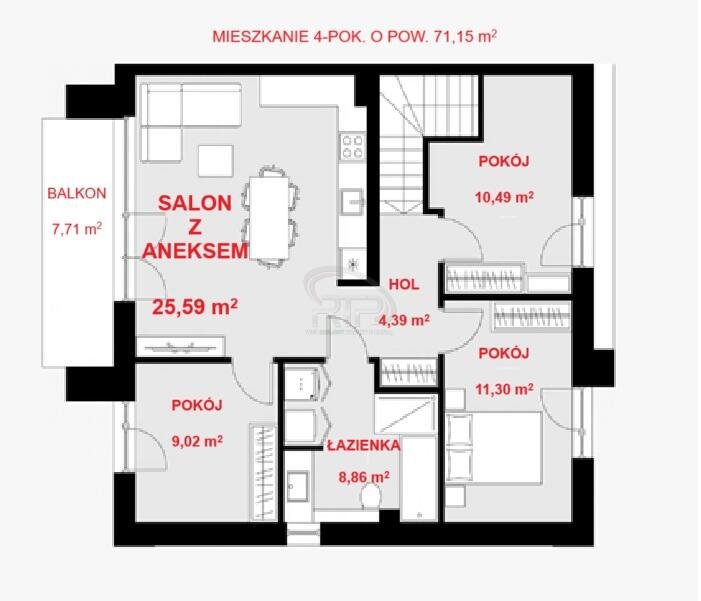 Mieszkanie czteropokojowe  na sprzedaż Kiełczówek  71m2 Foto 1