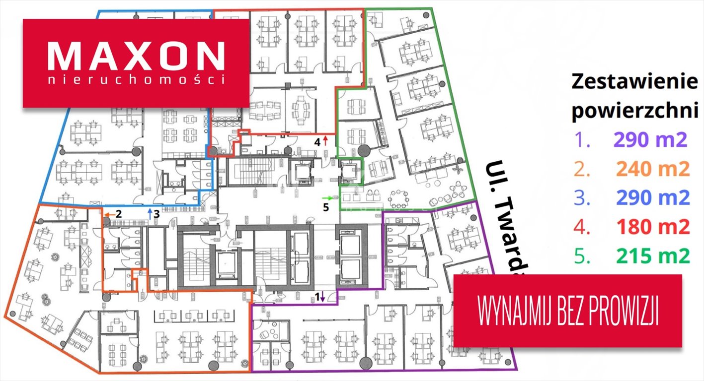 Lokal użytkowy na wynajem Warszawa, Śródmieście, ul. Twarda  290m2 Foto 1