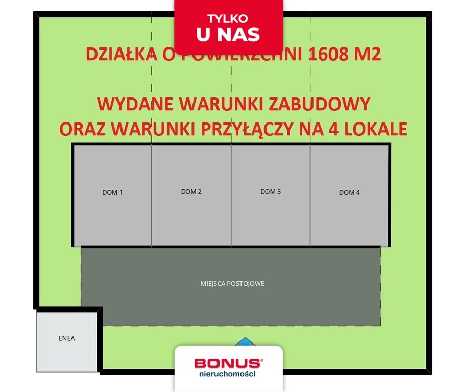 Działka 1608 m² z mediami i warunkami zabudowy - polecam! Dobra  1 608m2 Foto 1
