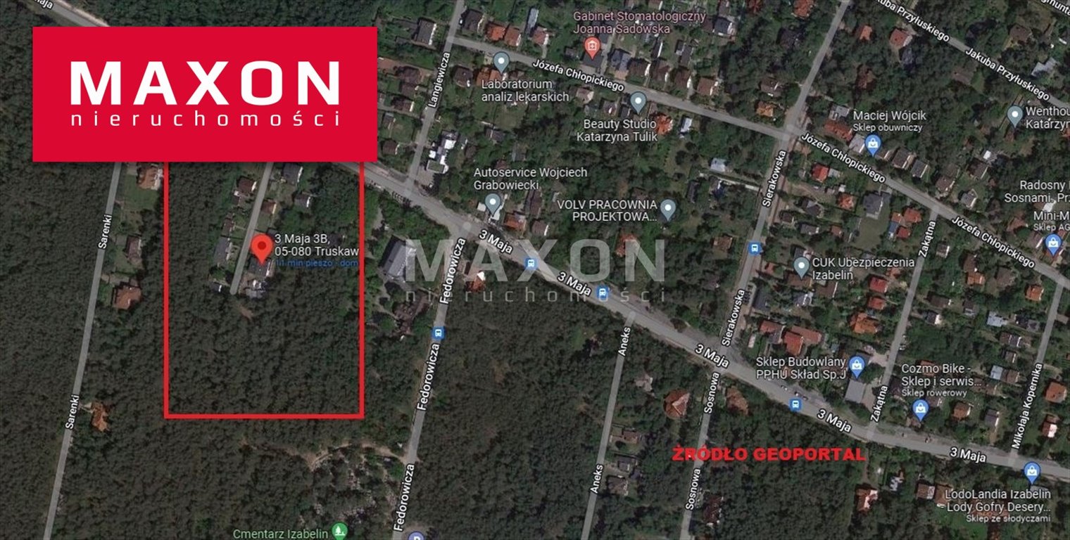 Działka 3,5 tys. m² pod dom jednorodzinny, media, Kampinos Izabelin, 3 maja 2  3 500m2 Foto 1