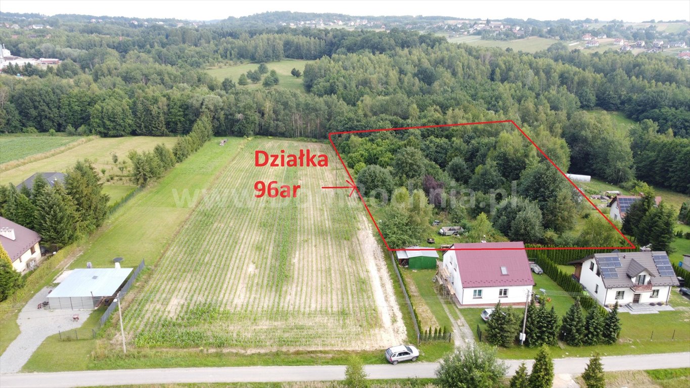 Duża 96 ar działka z lasem i mediami – inwestycja Stary Wiśnicz  9 600m2 Foto 1