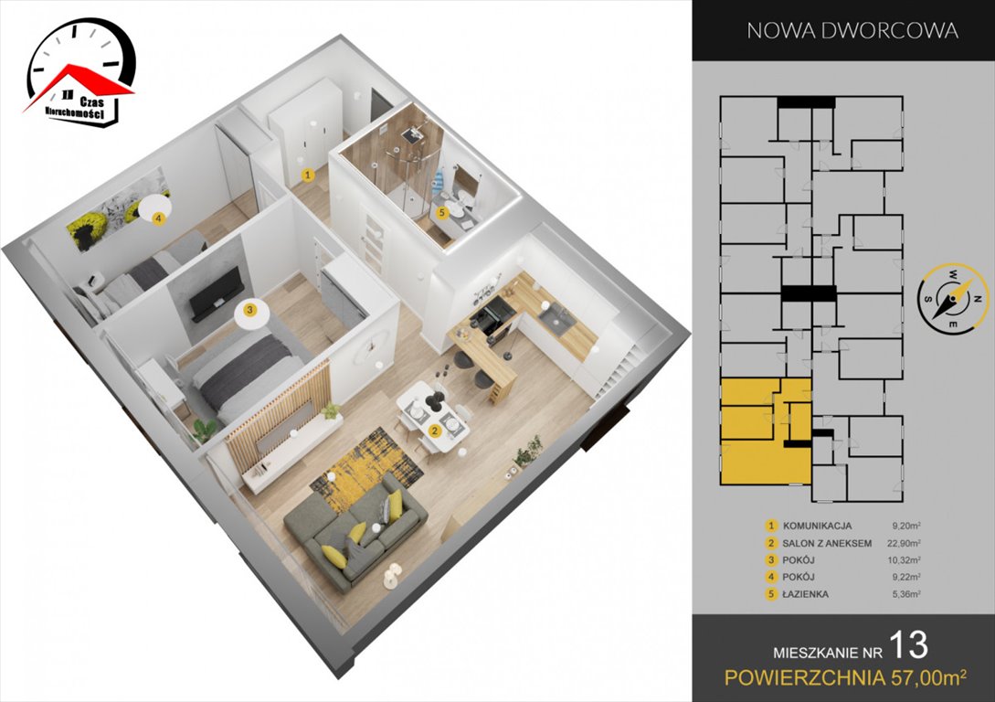 Mieszkanie trzypokojowe na sprzedaż Piotrków Kujawski, Dworcowa  49m2 Foto 3