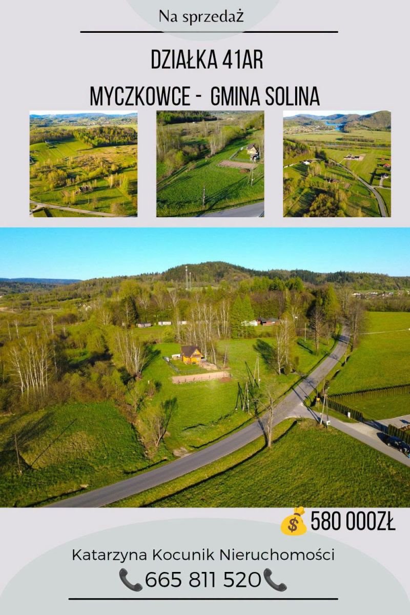 Polecam działkę 4134 m² w Myczkowcach z planem zabudowy turystycznej Myczkowce  4 134m2 Foto 1