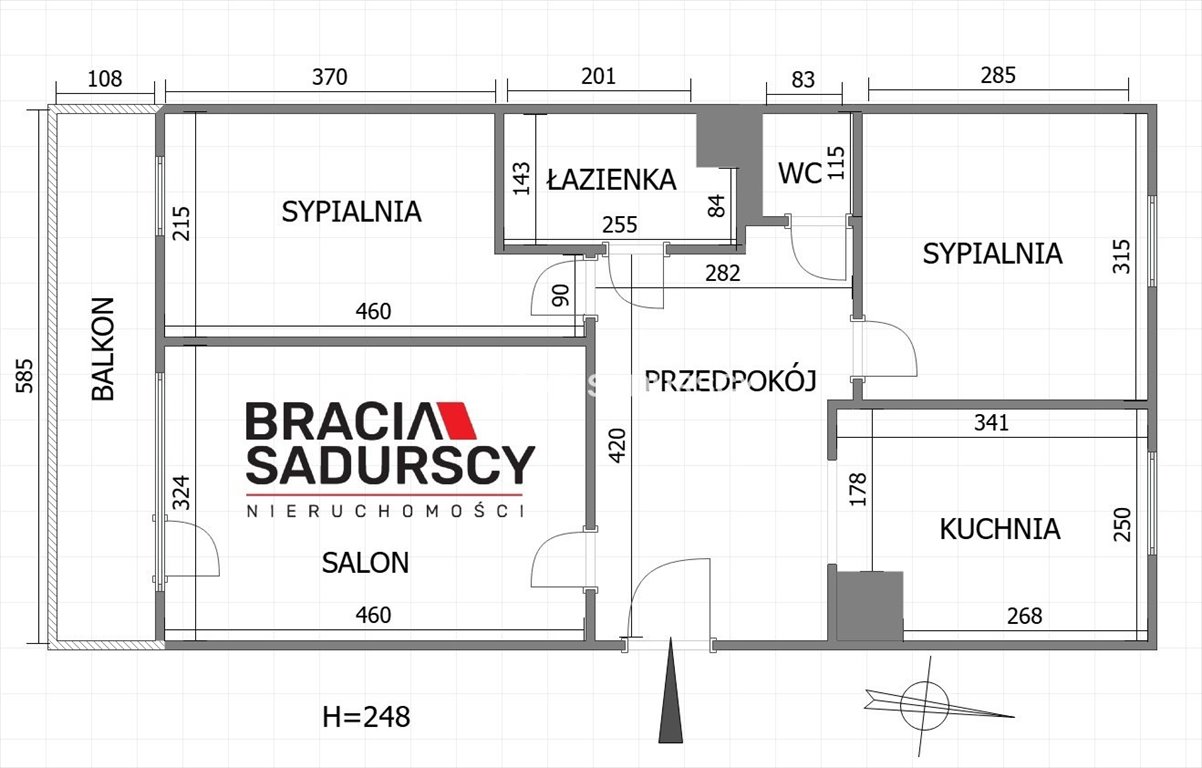 Mieszkanie trzypokojowe na sprzedaż Kraków, Krowodrza, Łobzów, Kazimierza Wielkiego  57m2 Foto 3