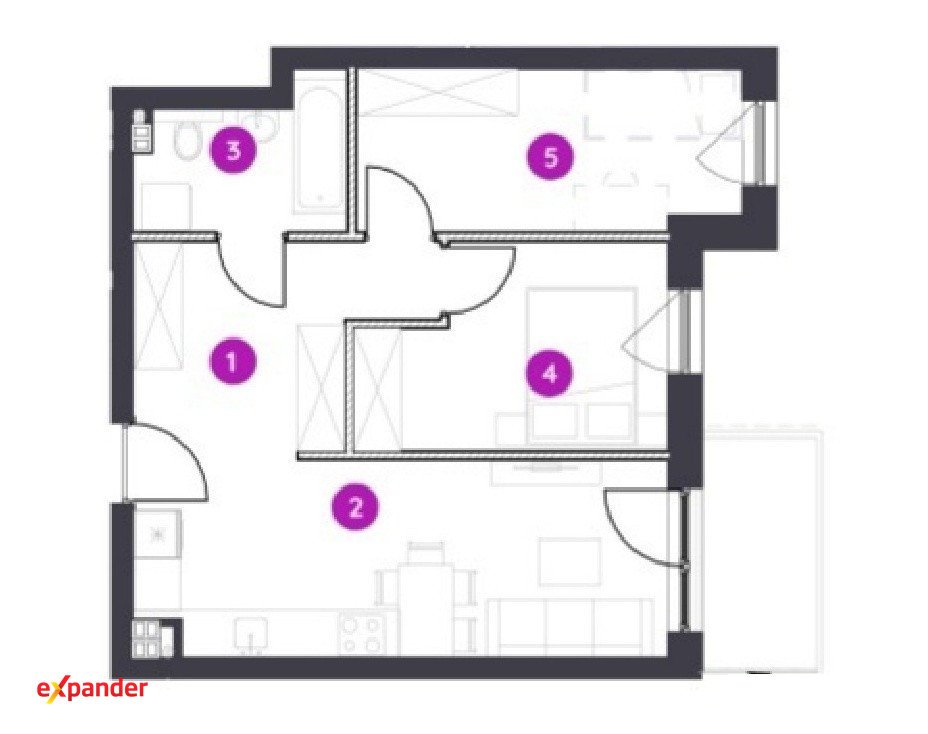 Mieszkanie 49 m² w Łodzi - balkon i jasny rozkład Łódź, Włókniarzy  49m2 Foto 1