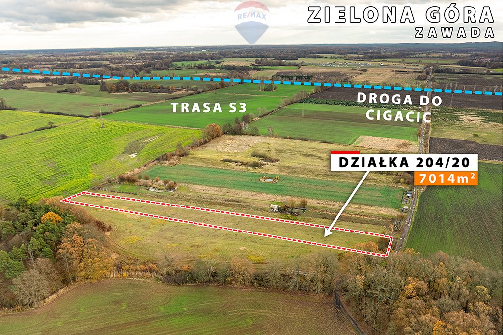 Działka rolna na sprzedaż Zielona Góra, Zawada  7 014m2 Foto 3