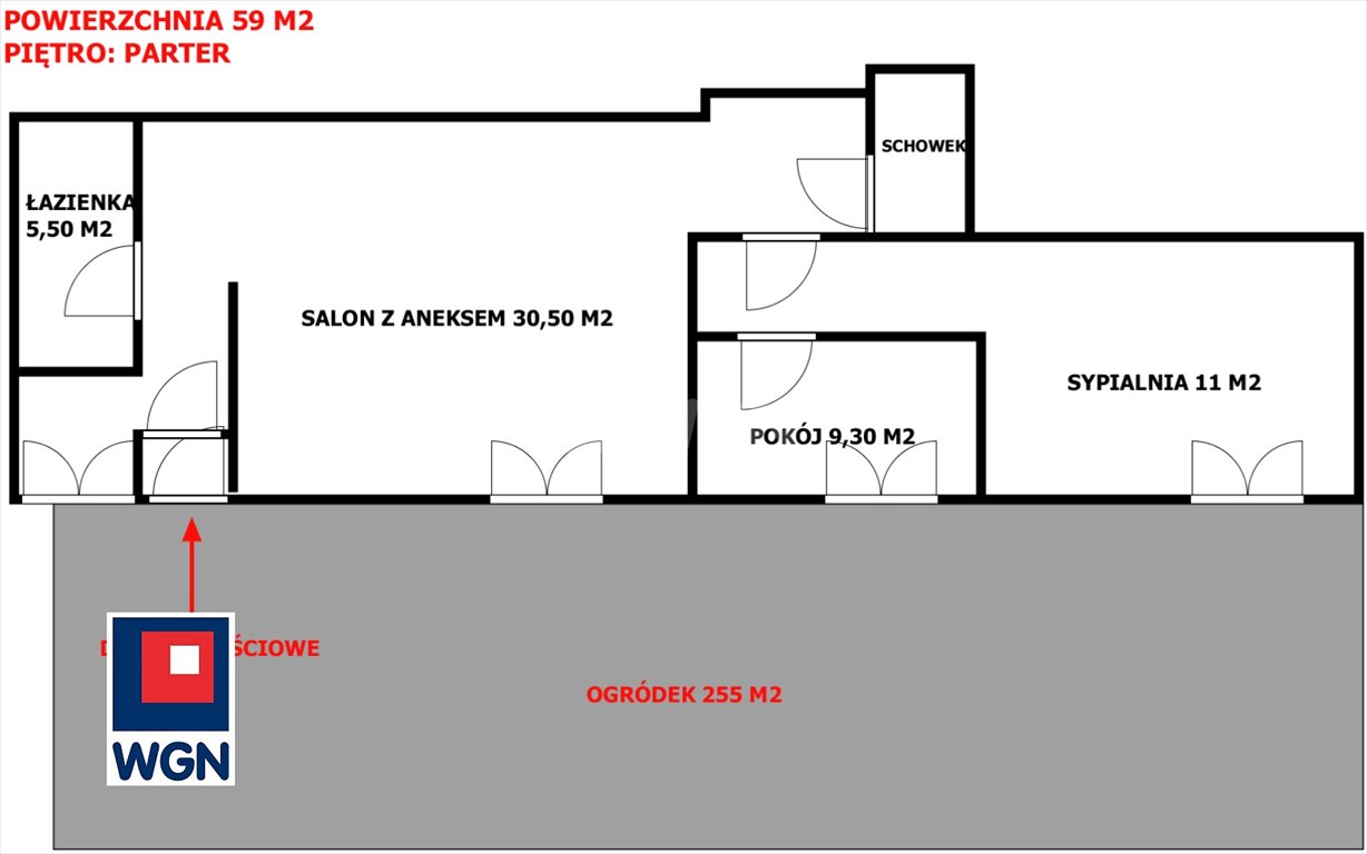 Mieszkanie trzypokojowe na sprzedaż Zębowice, ZĘBOWICE, ZĘBOWICE  59m2 Foto 2