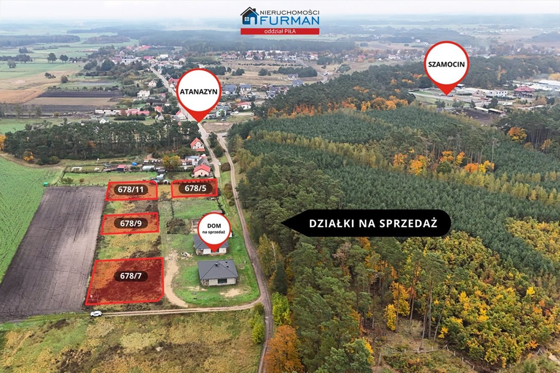 Urokliwe działki pod zabudowę w Atanazynie, blisko lasu Szamocin, Atanazyn  876m2 Foto 1
