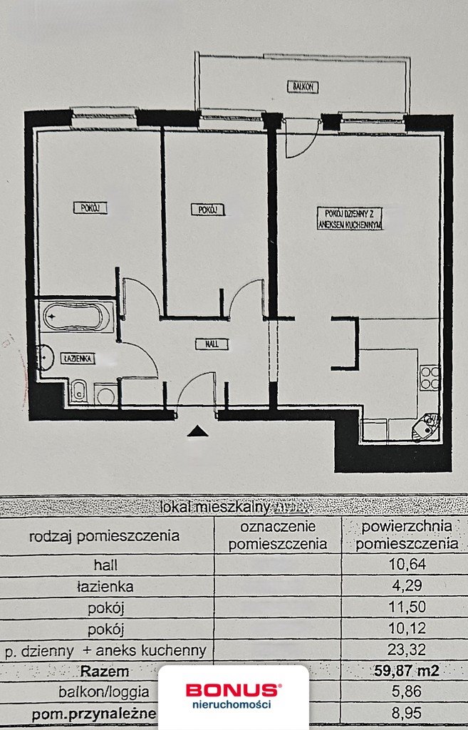 Mieszkanie trzypokojowe na sprzedaż Rzeszów, Zawiszy Czarnego, Architektów  60m2 Foto 11