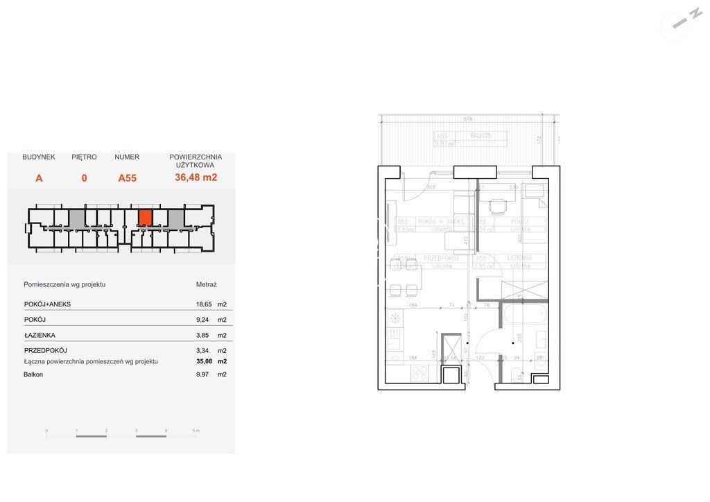 Atrakcyjne 2-pokojowe mieszkanie w Bielawach, 35,04 m2 Bydgoszcz, Bielawy, Jana Karola Chodkiewicza  35m2 Foto 1