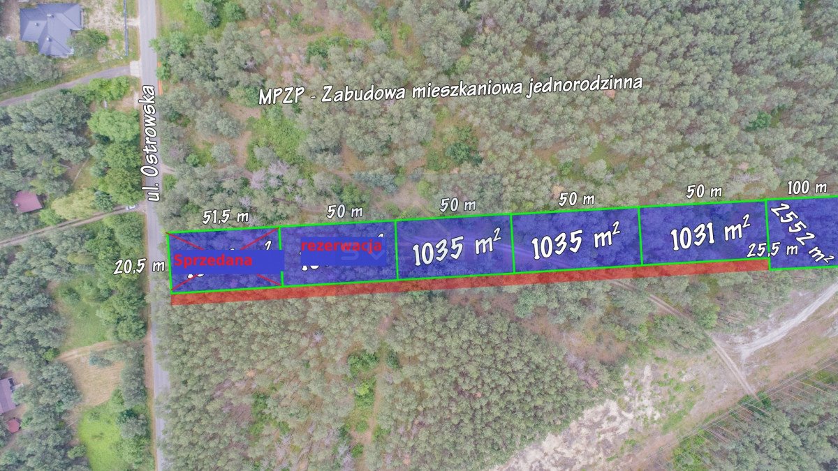 Działka w Przybynowie z mediami i lasem – 1035 m2 Przybynów  1 035m2 Foto 1